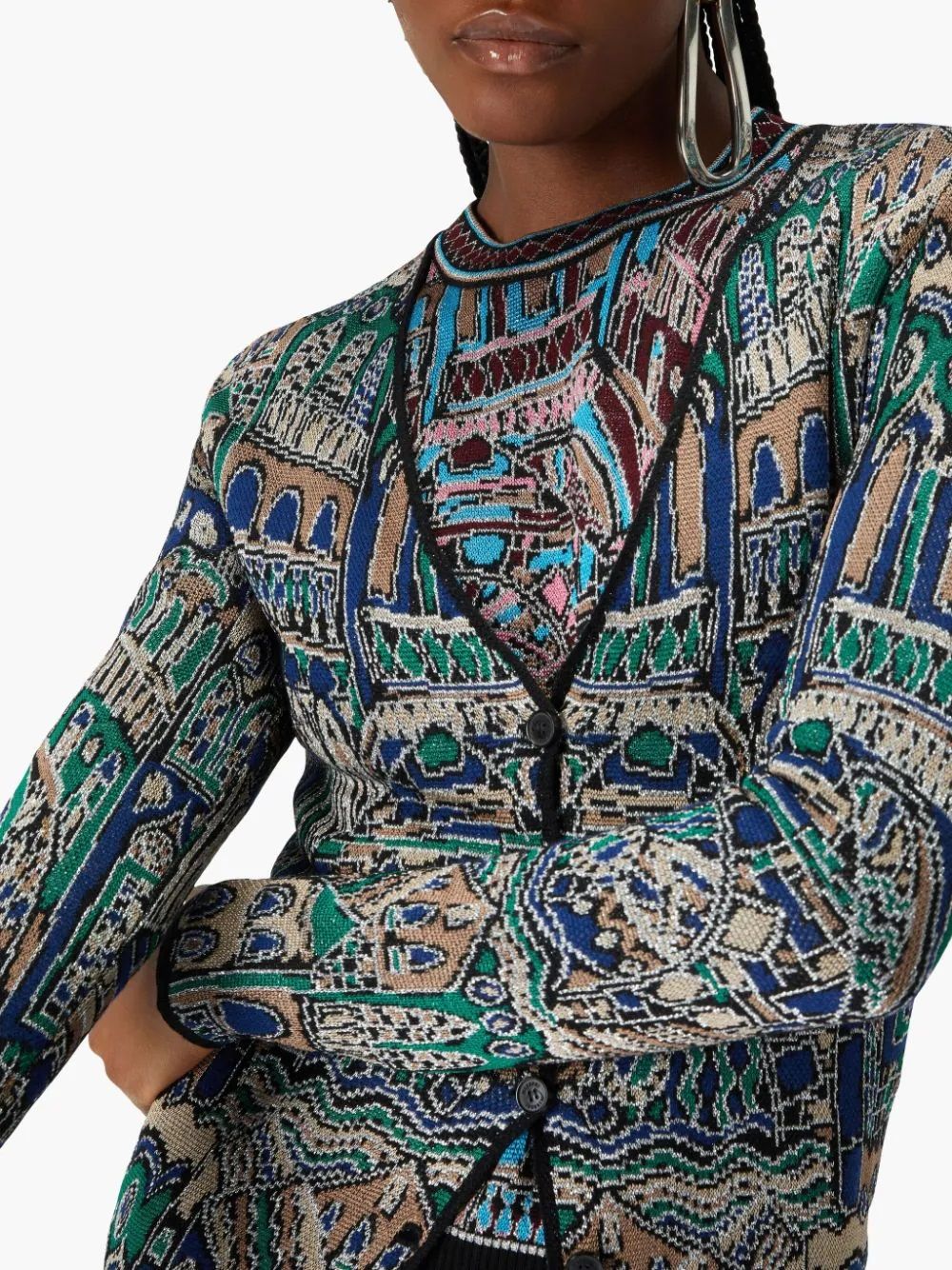 コート MISSONI BUTTONED CARDIGAN Missoni BUTTONED CARDIGAN - Cardigan - blue/green tones/blue